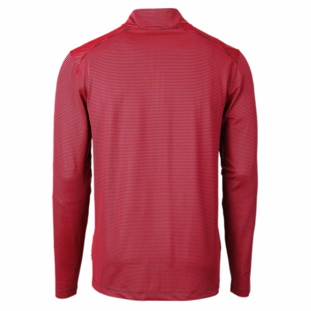 Cleveland Guardians Cutter & Buck Virtue Eco Pique Micro Stripe Big & Tall Recycled Quarter-Zip Pullover Top Sale