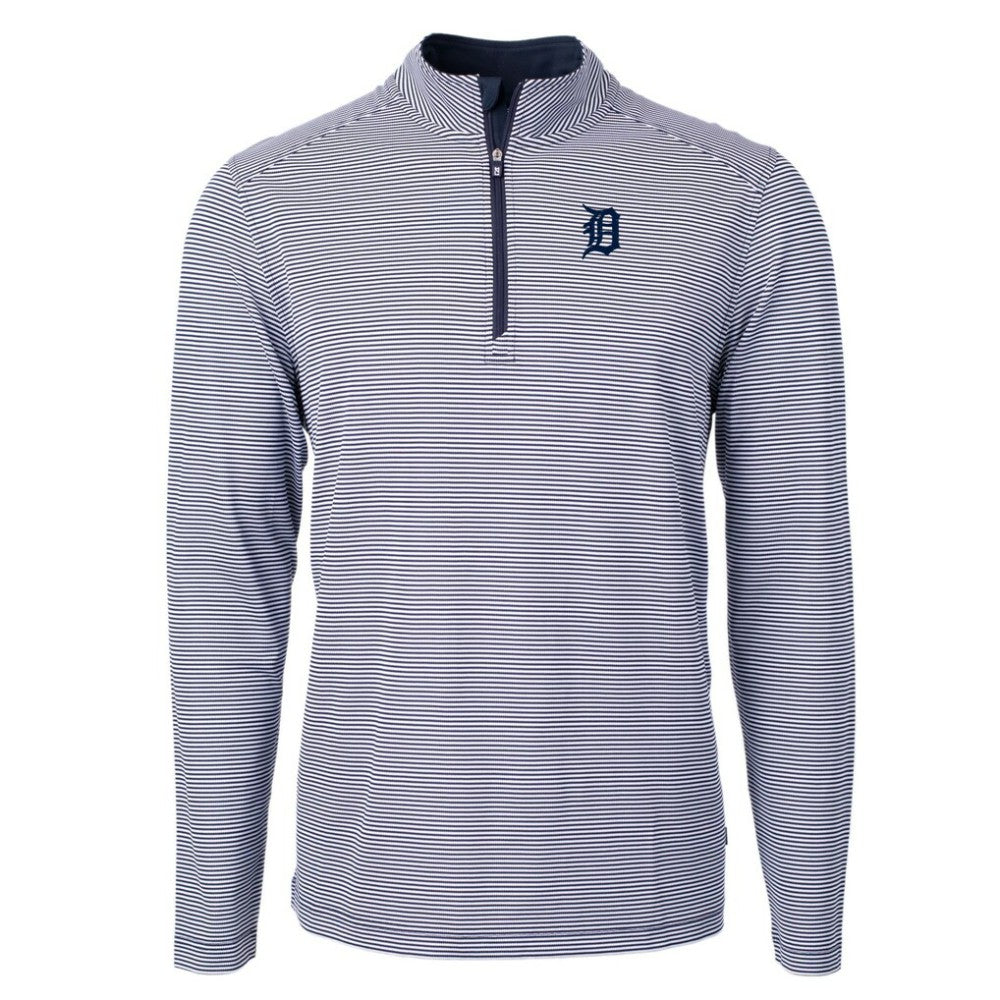 Detroit Tigers Cutter & Buck Virtue Eco Pique Micro Stripe Big & Tall Recycled Quarter-Zip Pullover Top Near Me