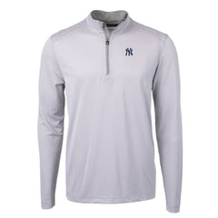 New York Yankees Cutter & Buck Virtue Eco Pique Micro Stripe Big & Tall Recycled Quarter-Zip Pullover Top for sale