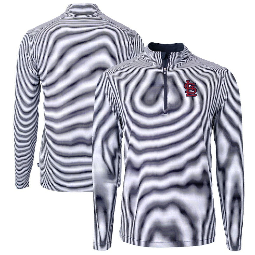 St. Louis Cardinals Cutter & Buck Virtue Eco Pique Micro Stripe Big & Tall Recycled Quarter-Zip Pullover Top Near Me