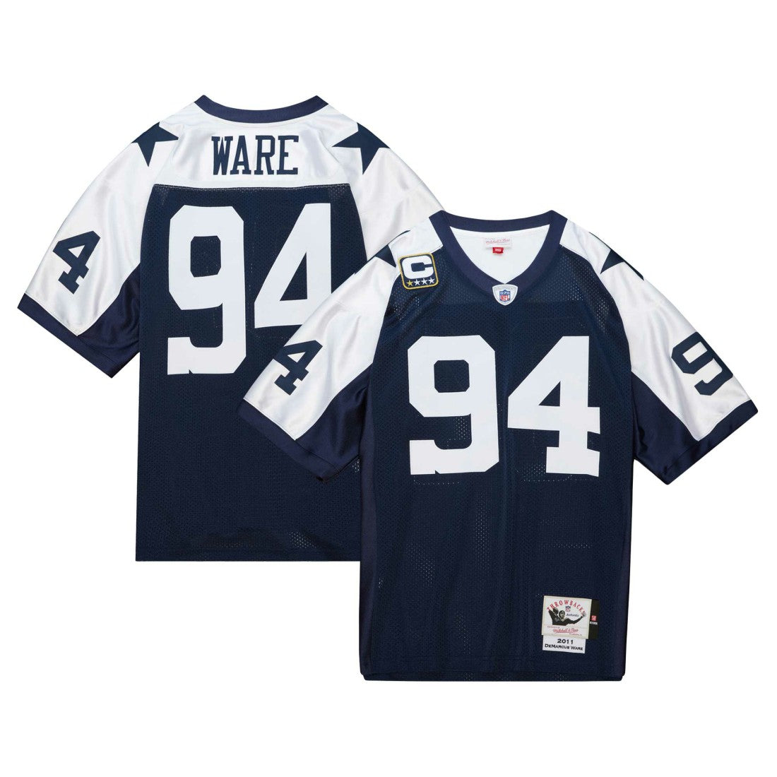 DeMarcus Ware Dallas Cowboys 2011 Authentic Throwback Retired Player Jersey Navy - Mitchell & Ness