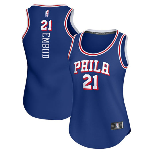 Joel Embiid Philadelphia 76ers Women's Fast Break Player Jersey - Icon Edition - Royal | NBA Jerseys