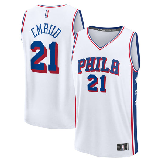Joel Embiid Philadelphia 76ers Fast Break Replica Jersey - Association Edition - White | NBA Jerseys