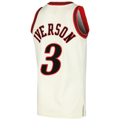Mitchell & Ness - Allen Iverson Philadelphia 76ers Chainstitch Swingman Jersey - Cream