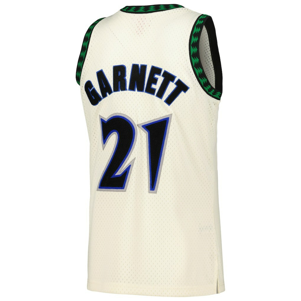Mitchell & Ness - Kevin Garnett Minnesota Timberwolves Chainstitch Swingman Jersey - Cream