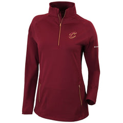 Columbia - Cleveland Cavaliers Women's Omni-Wick Outward Nine Quarter-Zip Pullover Top - Burgundy