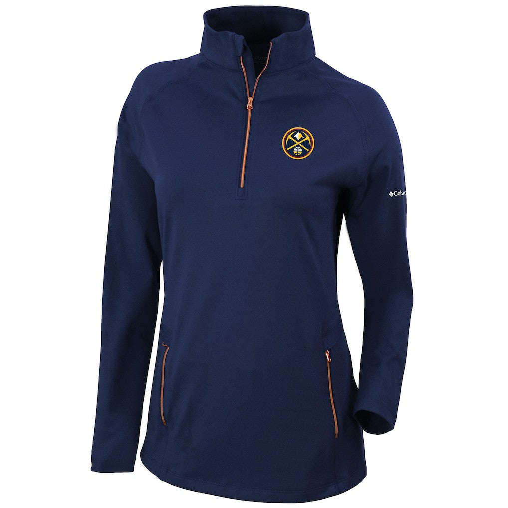 Columbia - Denver Nuggets Women's Omni-Wick Outward Nine Quarter-Zip Pullover Top - Navy