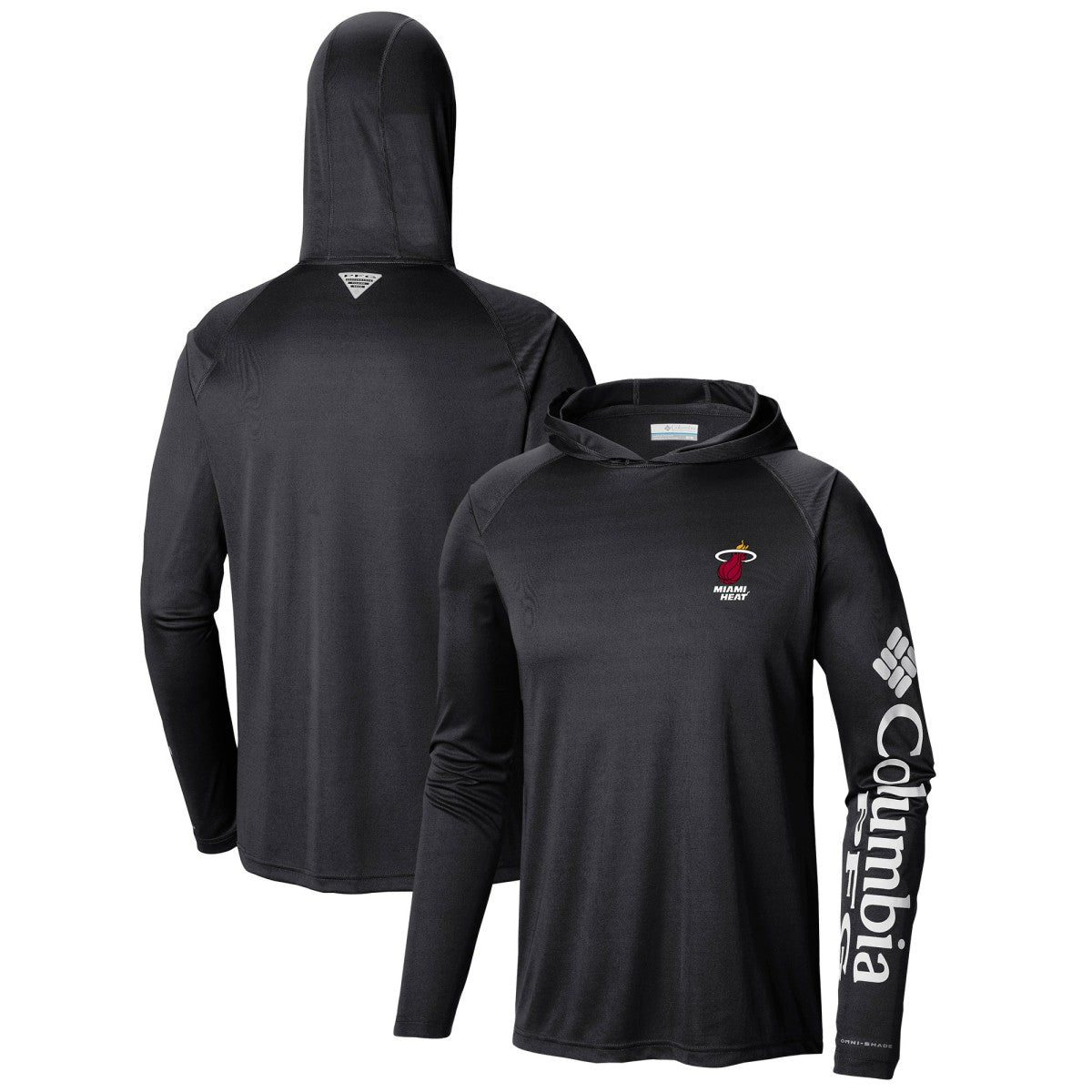 Columbia - Miami Heat Terminal Tackle Long Sleeve Hoodie T-Shirt - Black