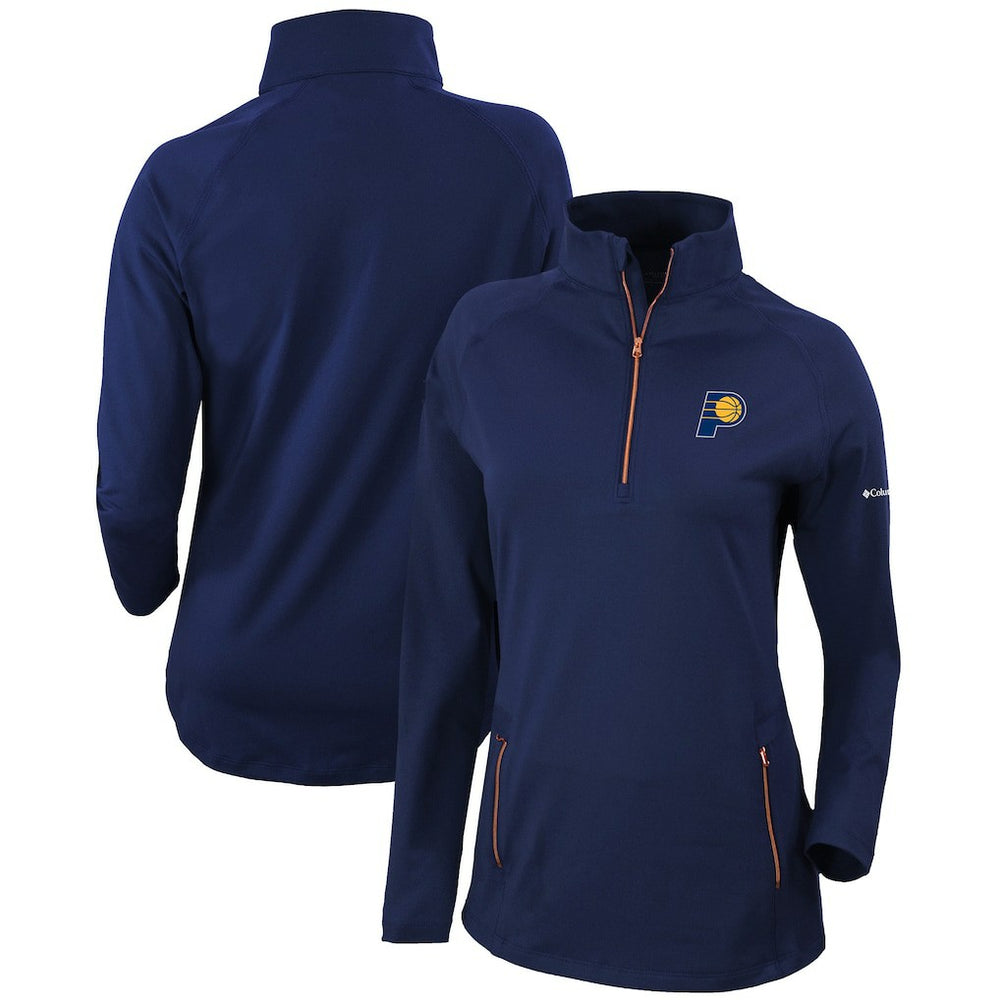 Columbia - Indiana Pacers Women's Omni-Wick Outward Nine Quarter-Zip Pullover Top - Navy
