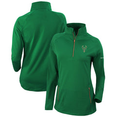 Columbia - Milwaukee Bucks Women's Omni-Wick Outward Nine Quarter-Zip Pullover Top - Forest Green