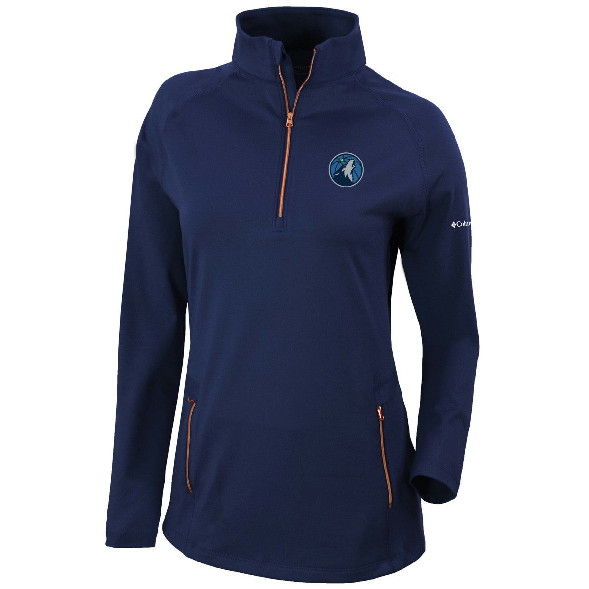 Columbia - Minnesota Timberwolves Women's Omni-Wick Outward Nine Quarter-Zip Pullover Top - Navy