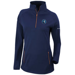 Columbia - Minnesota Timberwolves Women's Omni-Wick Outward Nine Quarter-Zip Pullover Top - Navy
