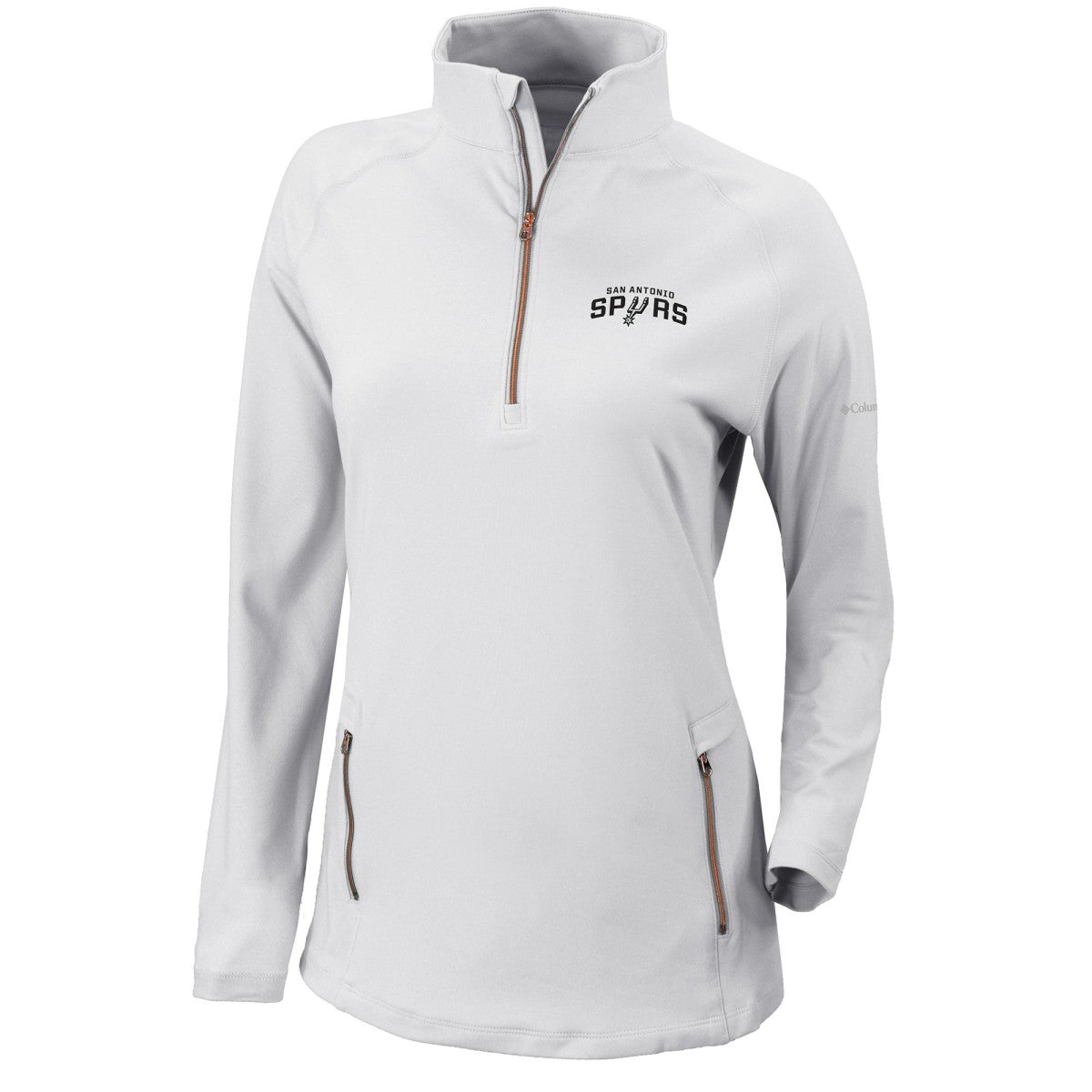 Columbia - San Antonio Spurs Women's Omni-Wick Outward Nine Quarter-Zip Pullover Top - White