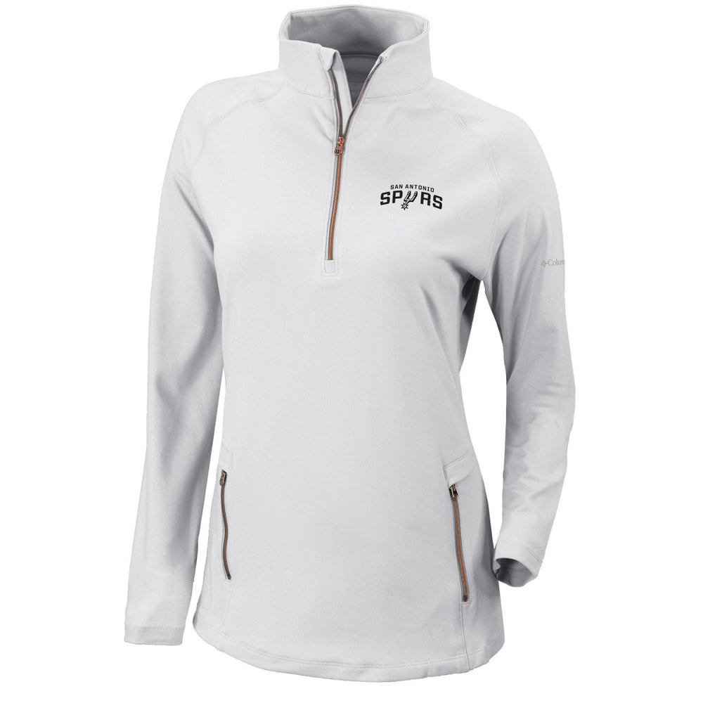 Columbia - San Antonio Spurs Women's Omni-Wick Outward Nine Quarter-Zip Pullover Top - White