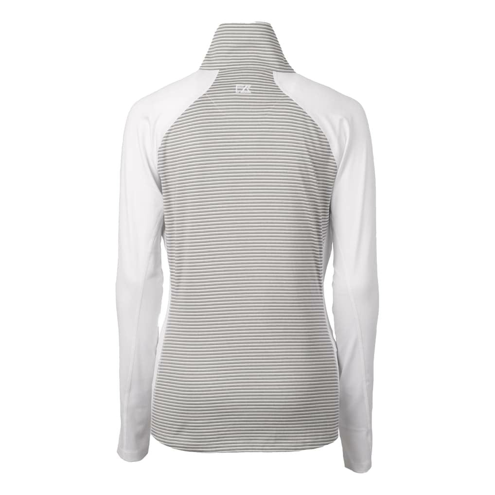 San Francisco 49ers Cutter & Buck Women's Helmet Logo DryTec Forge Tonal Stripe Stretch Half-Zip Top White - NFL