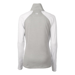 San Francisco 49ers Cutter & Buck Women's Helmet Logo DryTec Forge Tonal Stripe Stretch Half-Zip Top White - NFL