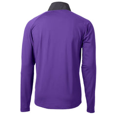 Minnesota Vikings Cutter & Buck Helmet Adapt Eco Knit Hybrid Recycled Quarter-Zip Pullover Top Purple - NFL