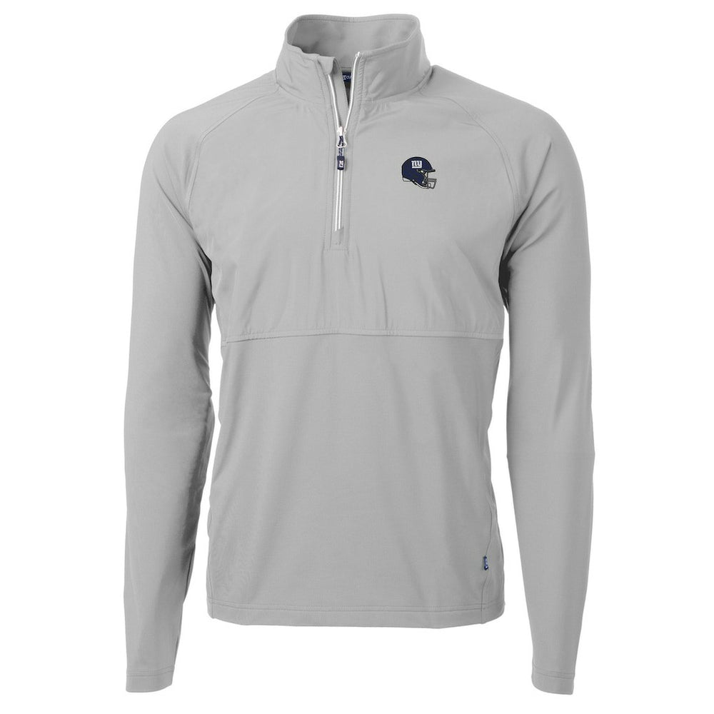 New York Giants Cutter & Buck Helmet Adapt Eco Knit Hybrid Recycled Quarter-Zip Pullover Top Silver - NFL