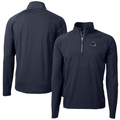 Chicago Bears Cutter & Buck Helmet Adapt Eco Knit Hybrid Recycled Quarter-Zip Pullover Top Navy - NFL