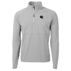 Chicago Bears Cutter & Buck Helmet Adapt Eco Knit Hybrid Recycled Quarter-Zip Pullover Top Silver - NFL
