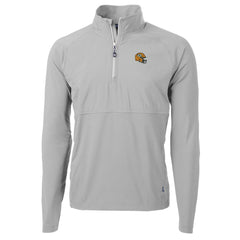 Green Bay Packers Cutter & Buck Helmet Adapt Eco Knit Hybrid Recycled Quarter-Zip Pullover Top Silver - NFL