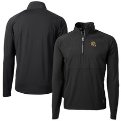Green Bay Packers Cutter & Buck Helmet Adapt Eco Knit Hybrid Recycled Quarter-Zip Pullover Top Black - NFL