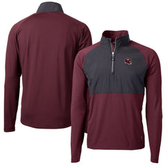 Washington Commanders Cutter & Buck Helmet Adapt Eco Knit Hybrid Recycled Quarter-Zip Pullover Top Burgundy - NFL