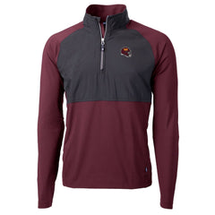 Washington Commanders Cutter & Buck Helmet Adapt Eco Knit Hybrid Recycled Quarter-Zip Pullover Top Burgundy - NFL