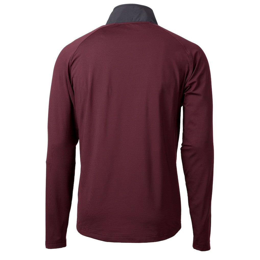 Washington Commanders Cutter & Buck Helmet Adapt Eco Knit Hybrid Recycled Quarter-Zip Pullover Top Burgundy - NFL
