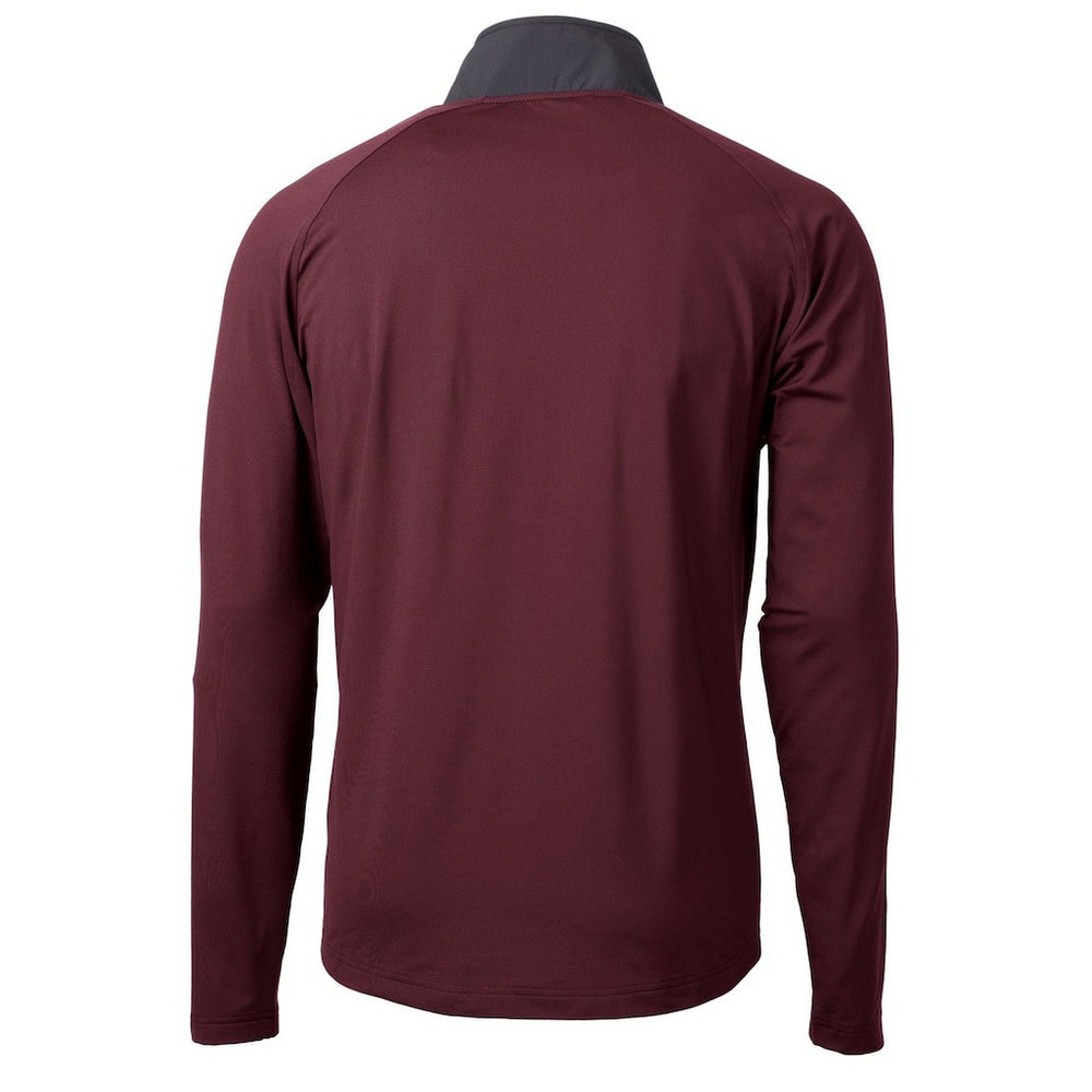Washington Commanders Cutter & Buck Helmet Adapt Eco Knit Hybrid Recycled Quarter-Zip Pullover Top Burgundy - NFL