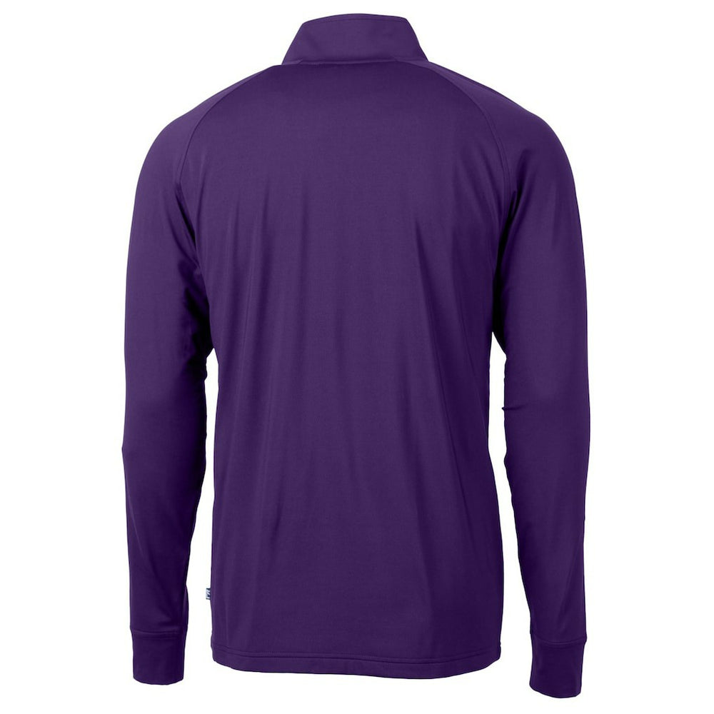 Minnesota Vikings Cutter & Buck Helmet Adapt Eco Knit Stretch Recycled Quarter-Zip Pullover Top Purple - NFL