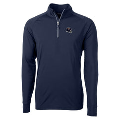 Chicago Bears Cutter & Buck Helmet Adapt Eco Knit Stretch Recycled Quarter-Zip Pullover Top Navy - NFL