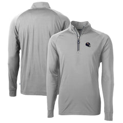 Chicago Bears Cutter & Buck Helmet Adapt Eco Knit Stretch Recycled Quarter-Zip Pullover Top Silver - NFL