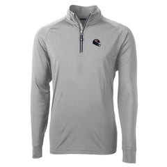 Chicago Bears Cutter & Buck Helmet Adapt Eco Knit Stretch Recycled Quarter-Zip Pullover Top Silver - NFL