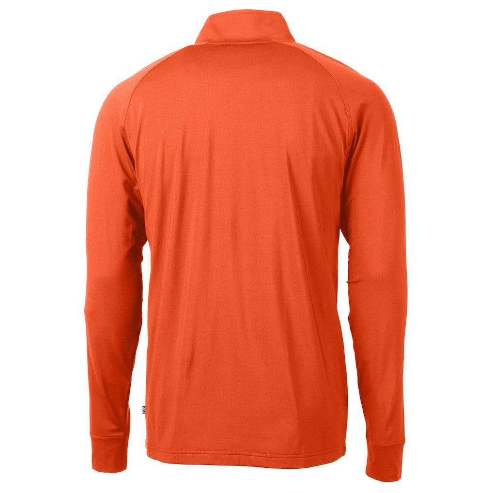 Cincinnati Bengals Cutter & Buck Helmet Adapt Eco Knit Stretch Recycled Quarter-Zip Pullover Top Orange - NFL