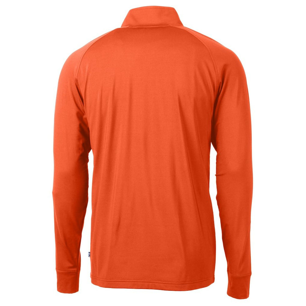 Cincinnati Bengals Cutter & Buck Helmet Adapt Eco Knit Stretch Recycled Quarter-Zip Pullover Top Orange - NFL