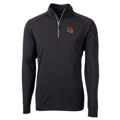 Cincinnati Bengals Cutter & Buck Helmet Adapt Eco Knit Stretch Recycled Quarter-Zip Pullover Top Black - NFL