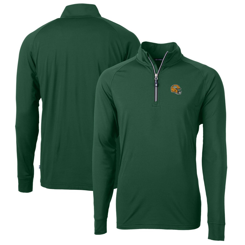 Green Bay Packers Cutter & Buck Helmet Adapt Eco Knit Stretch Recycled Quarter-Zip Pullover Top Green - NFL