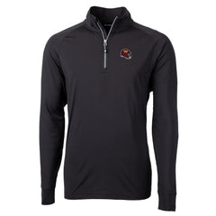 Washington Commanders Cutter & Buck Helmet Adapt Eco Knit Stretch Recycled Quarter-Zip Pullover Top Black - NFL