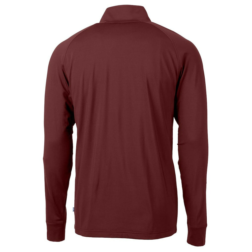 Washington Commanders Cutter & Buck Helmet Adapt Eco Knit Stretch Recycled Quarter-Zip Pullover Top Burgundy - NFL