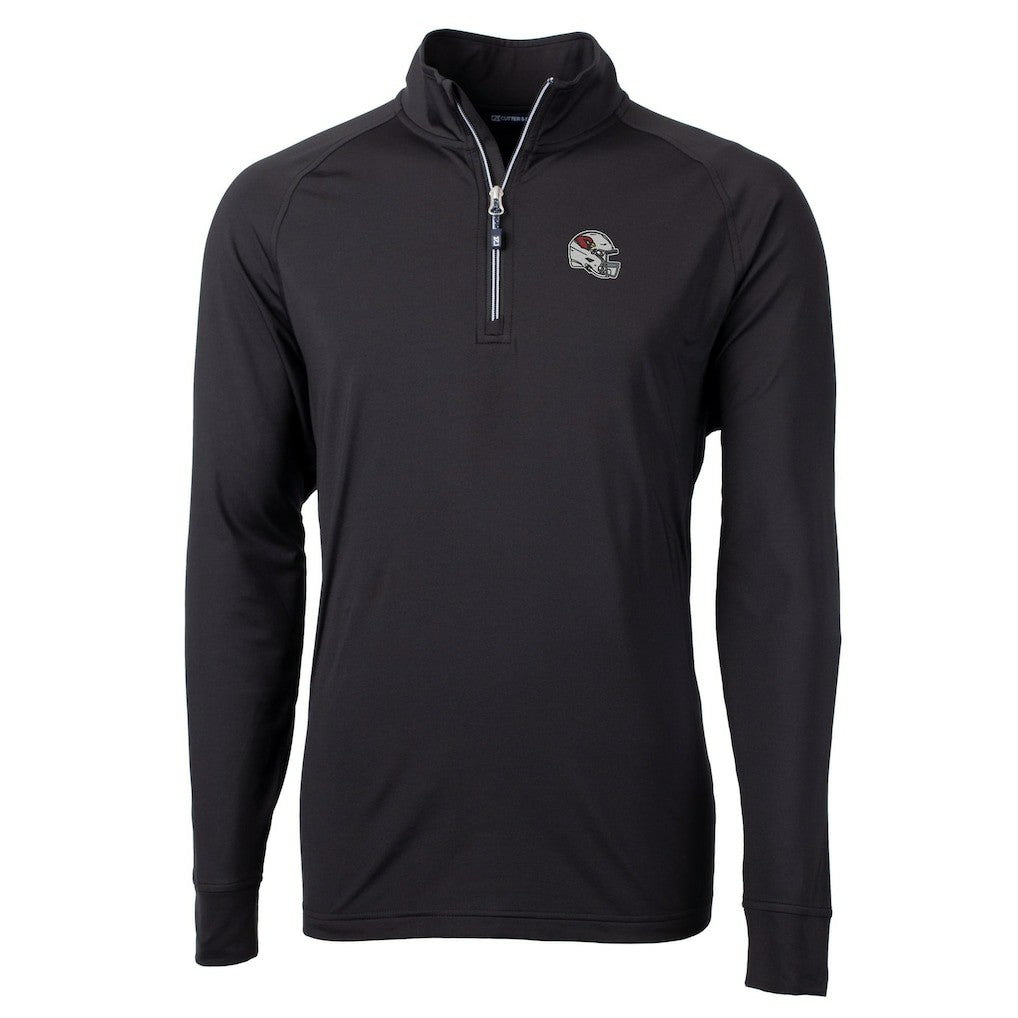 Arizona Cardinals Cutter & Buck Helmet Adapt Eco Knit Stretch Recycled Quarter-Zip Pullover Top Black - NFL