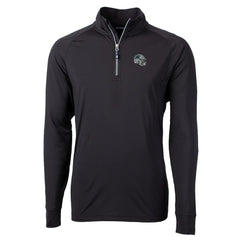 Carolina Panthers Cutter & Buck Helmet Adapt Eco Knit Stretch Recycled Quarter-Zip Pullover Top Black - NFL