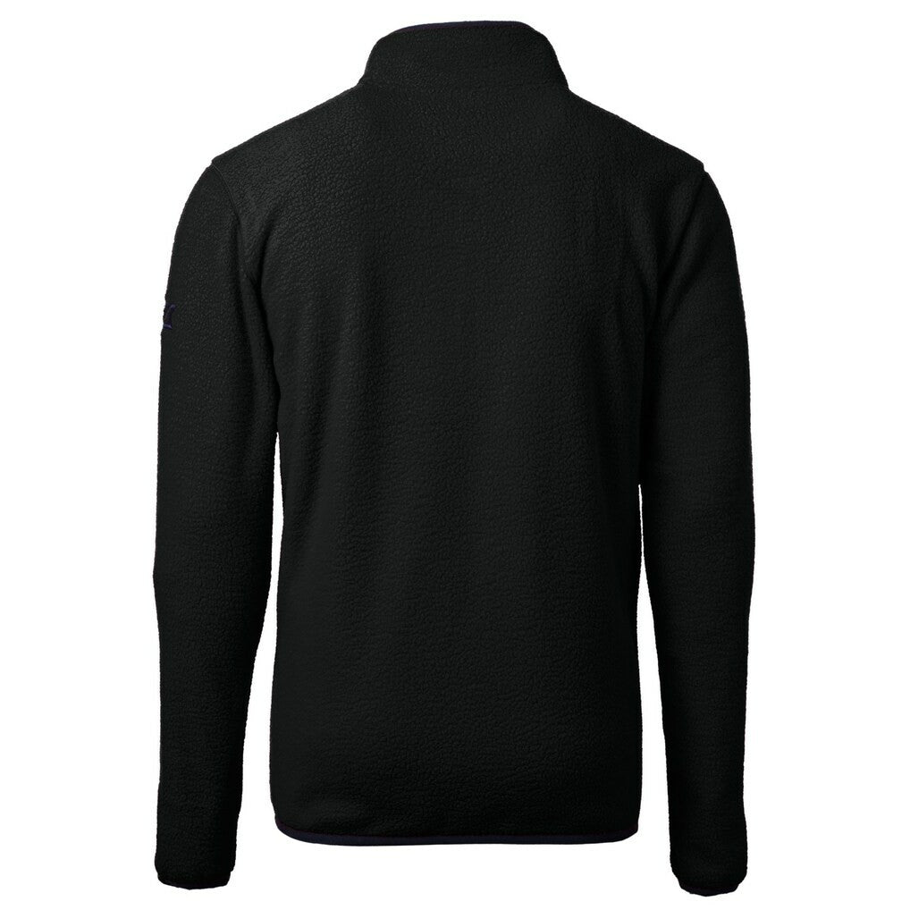 Minnesota Vikings Cutter & Buck Helmet Cascade Eco Sherpa Fleece Quarter-Zip Pullover Jacket Black - NFL