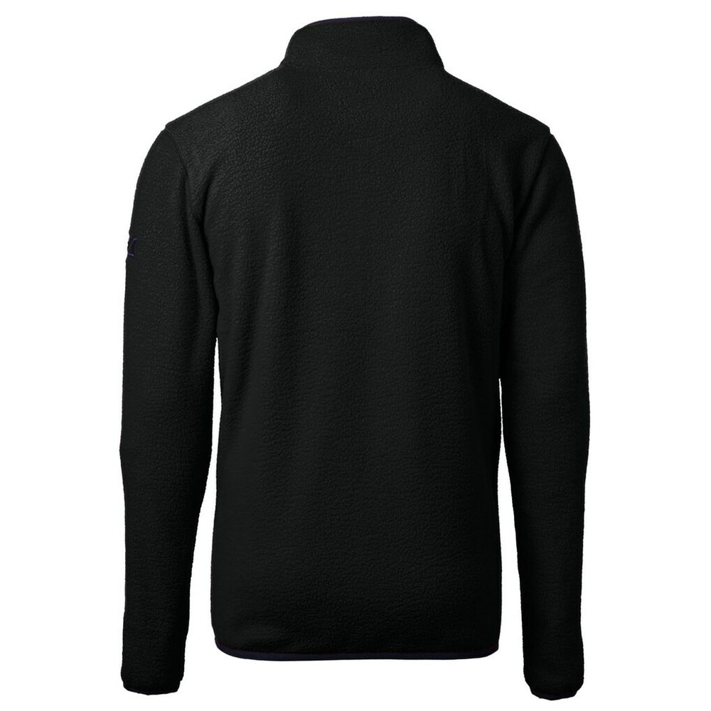 Minnesota Vikings Cutter & Buck Helmet Cascade Eco Sherpa Fleece Quarter-Zip Pullover Jacket Black - NFL