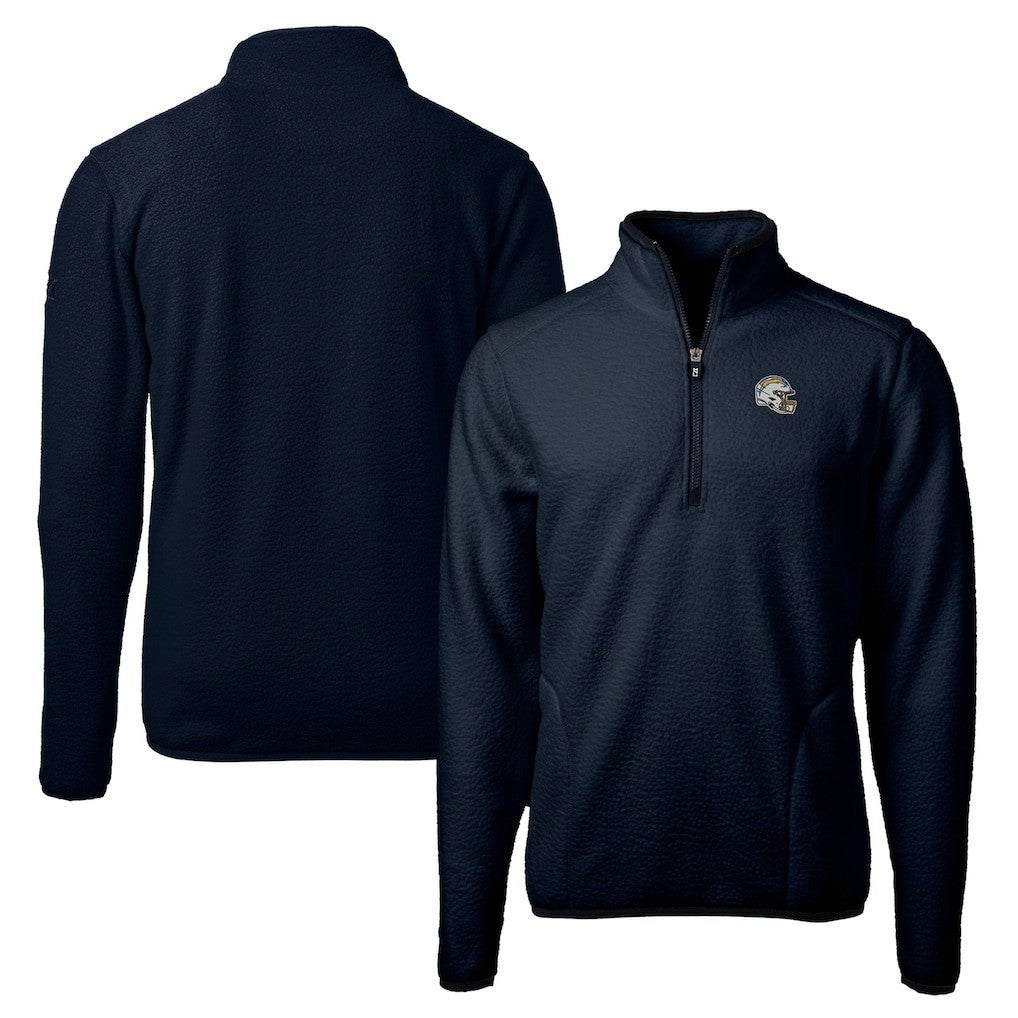 Los Angeles Chargers Cutter & Buck Helmet Cascade Eco Sherpa Fleece Quarter-Zip Pullover Jacket Navy - NFL
