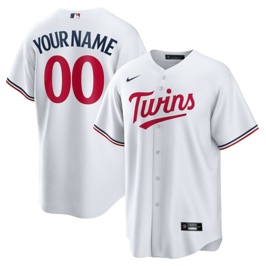 Minnesota Twins Nike Home Replica Custom Jersey - White | MLB Jerseys