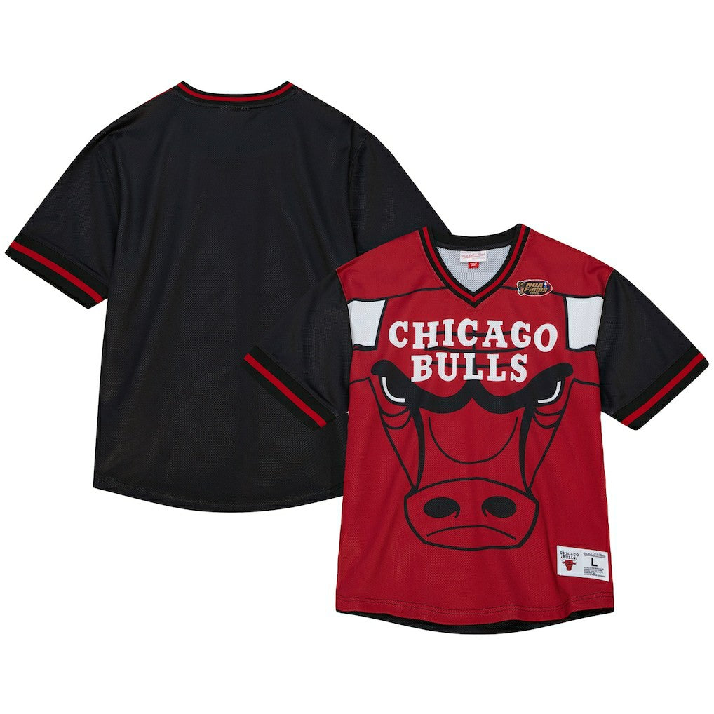 Mitchell & Ness - Chicago Bulls Jumbotron 3.0 Mesh V-Neck T-Shirt - Red
