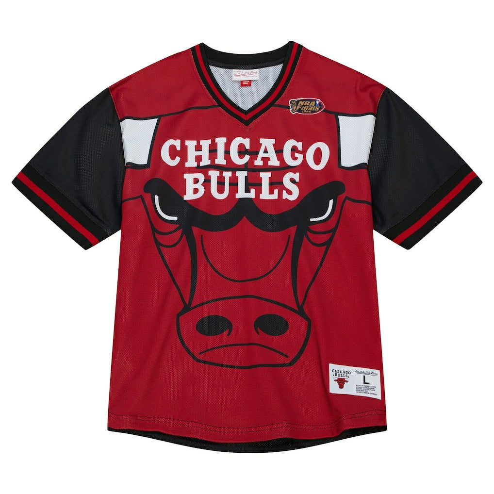 Mitchell & Ness - Chicago Bulls Jumbotron 3.0 Mesh V-Neck T-Shirt - Red