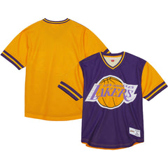 Mitchell & Ness - Los Angeles Lakers Jumbotron 3.0 Mesh V-Neck T-Shirt - Purple
