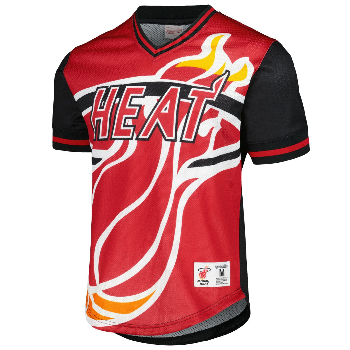 Mitchell & Ness - Miami Heat Jumbotron 3.0 Mesh V-Neck T-Shirt - Red